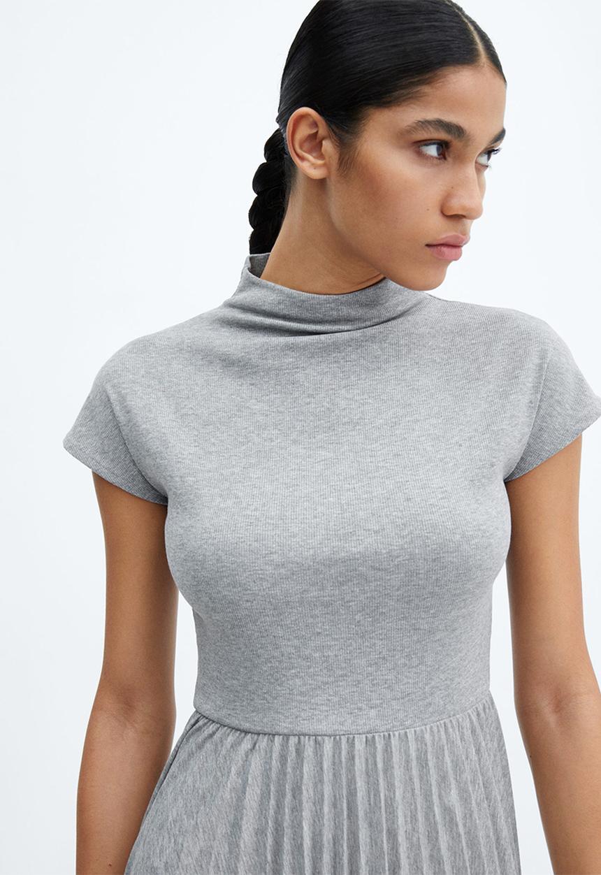 MANGO - Dress Latte-A - Light Pastel Grey