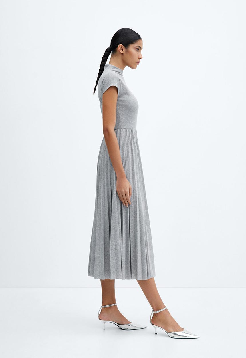 MANGO - Dress Latte-A - Light Pastel Grey