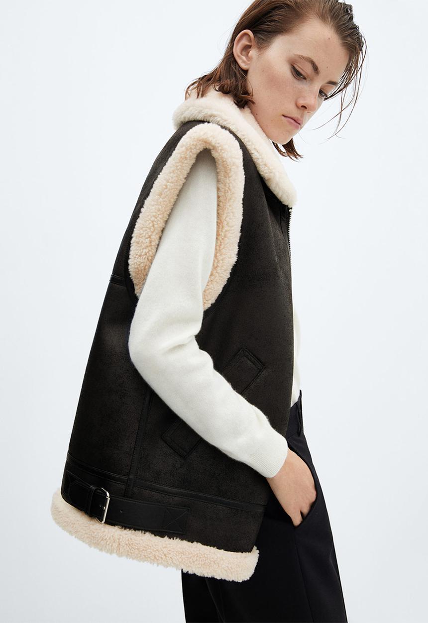 MANGO - Waistcoat Harriet - Black