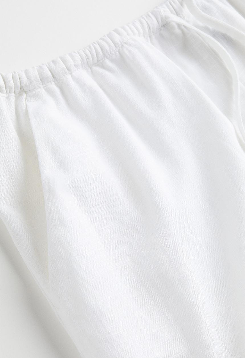 H&M - Linen-blend pull-on shorts - white
