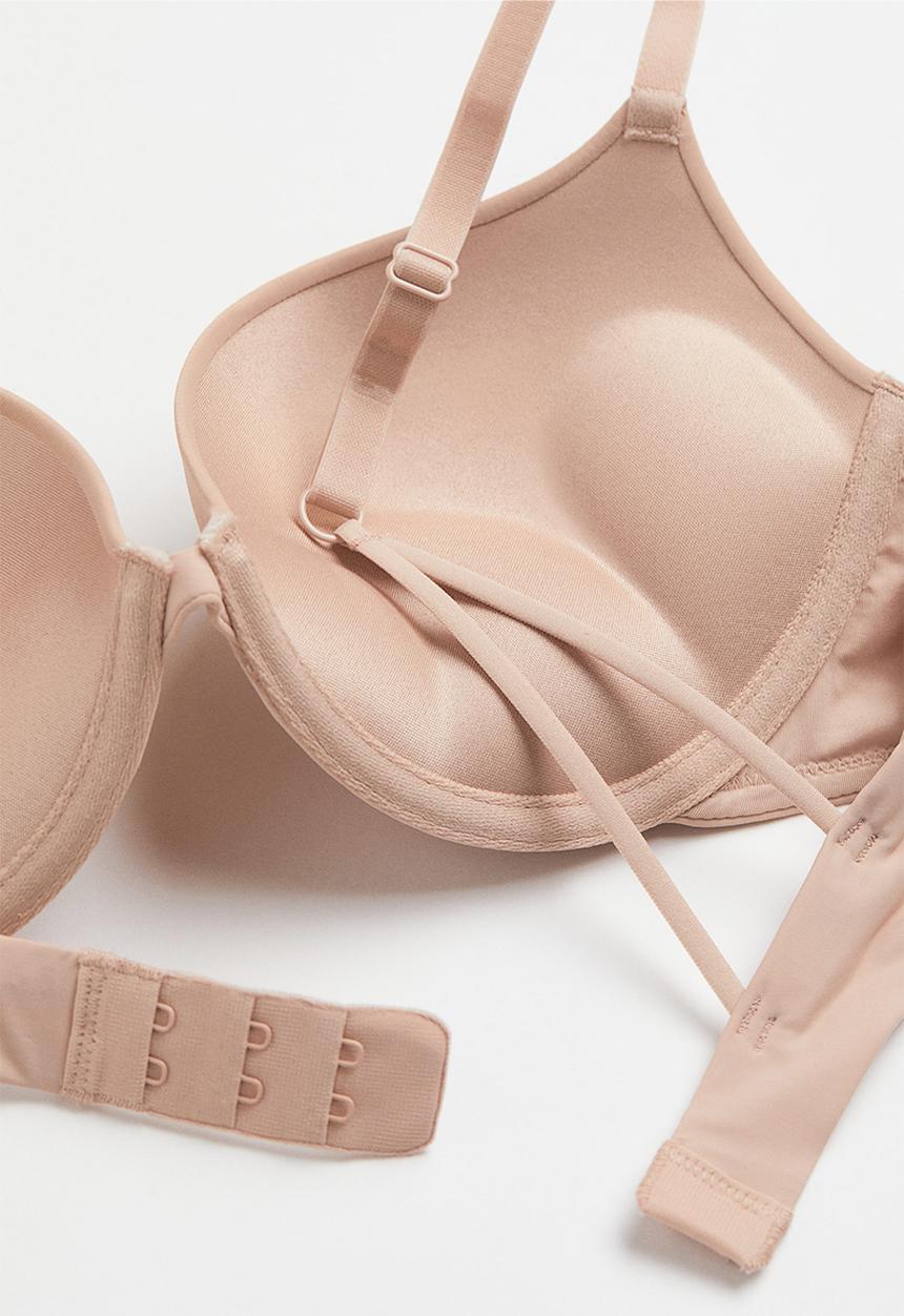 H&M - Microfibre super push-up bra - beige