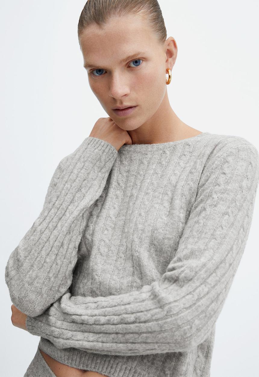 MANGO - Sweater Jaime - Light Pastel Grey