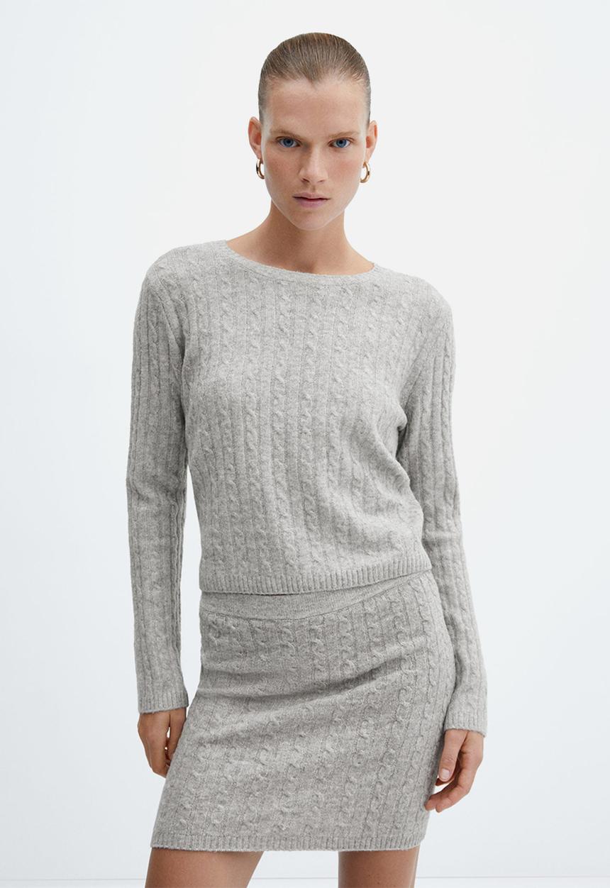 MANGO - Sweater Jaime - Light Pastel Grey