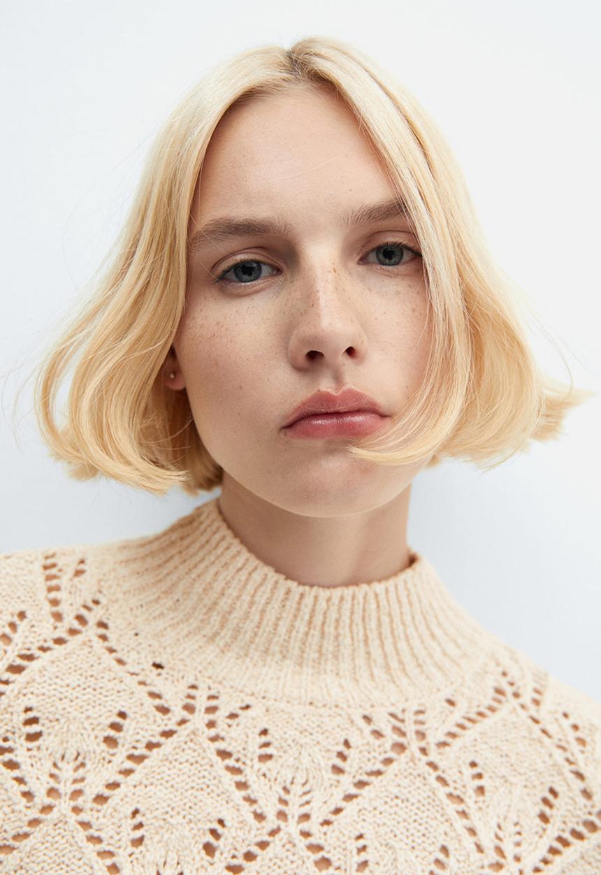 MANGO - Sweater Piqui - Light Beige