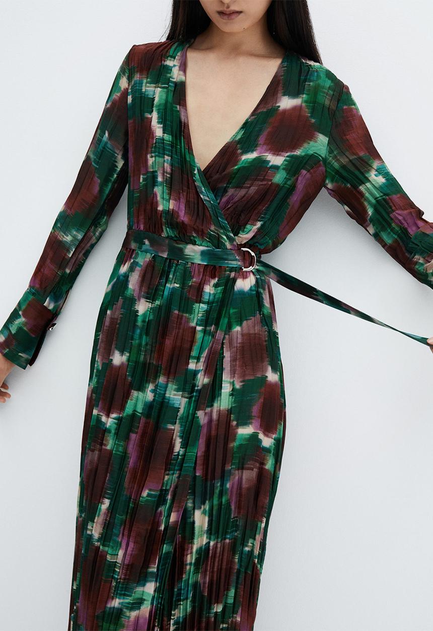 MANGO - Dress Nogal - Green
