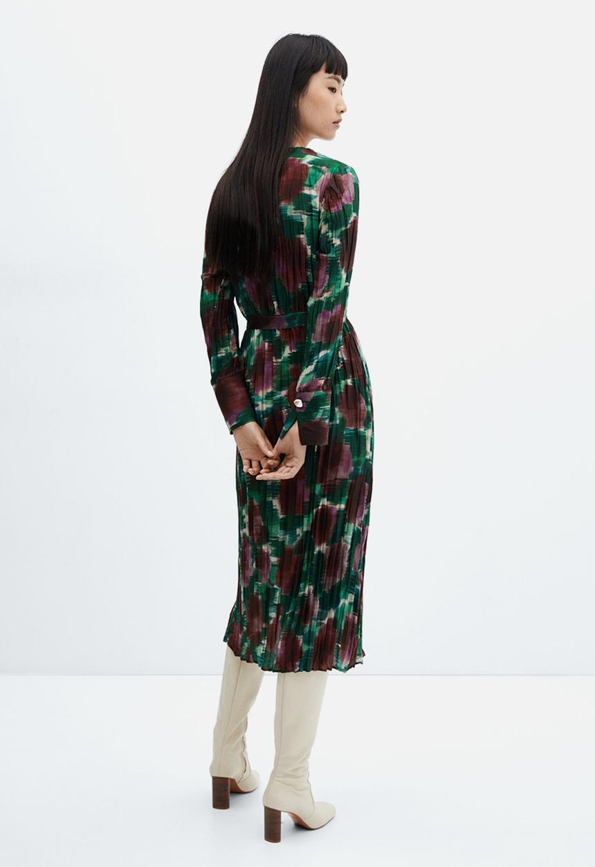 MANGO - Dress Nogal - Green