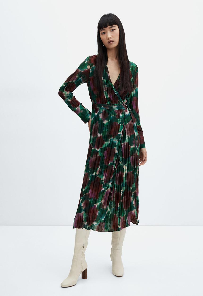 MANGO - Dress Nogal - Green