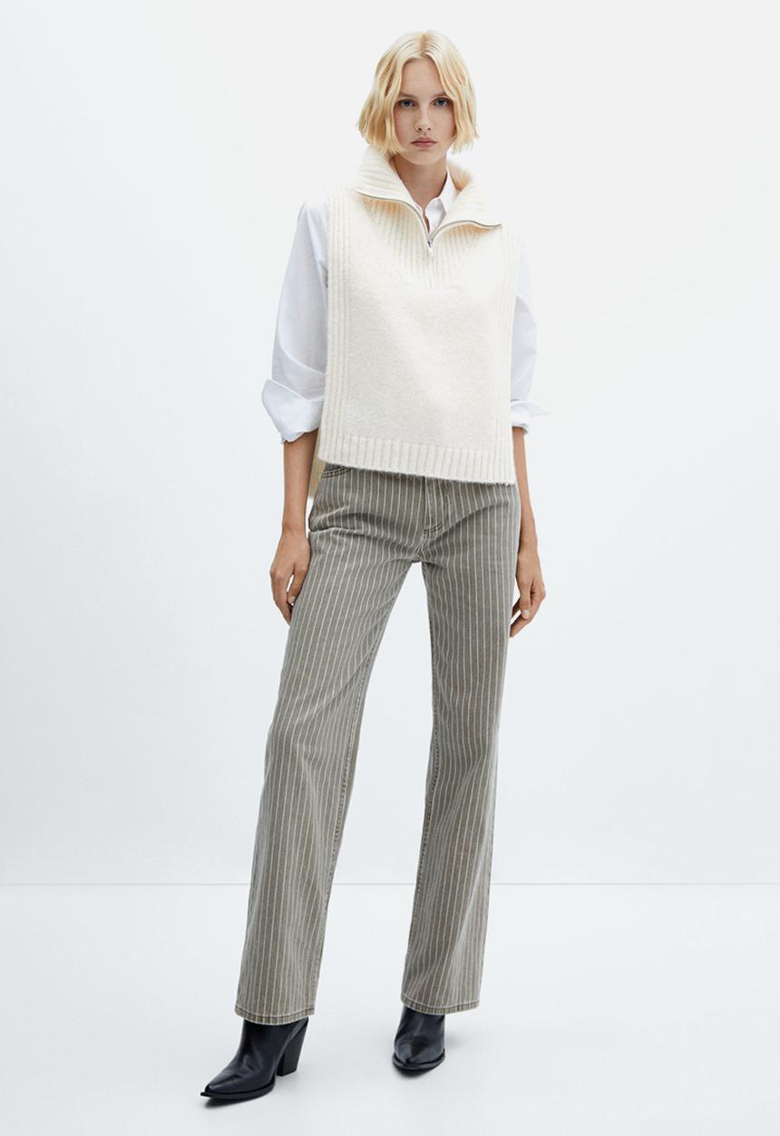MANGO - Waistcoat babero - light/pastel yellow