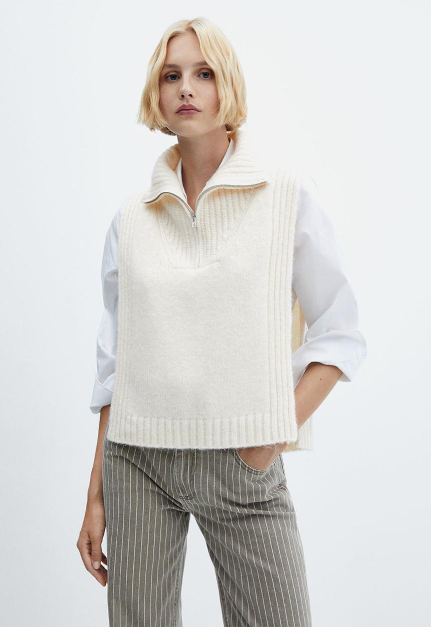 MANGO - Waistcoat babero - light/pastel yellow
