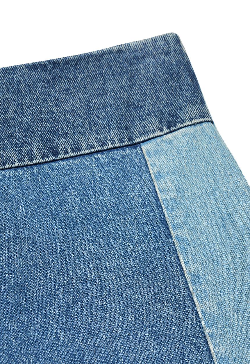 MANGO - Skirt saige - open-blue