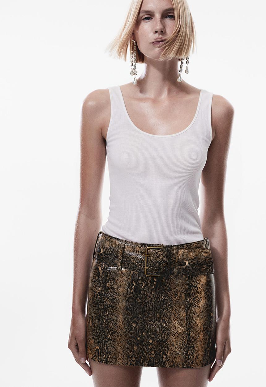 MANGO - Skirt kim - brown