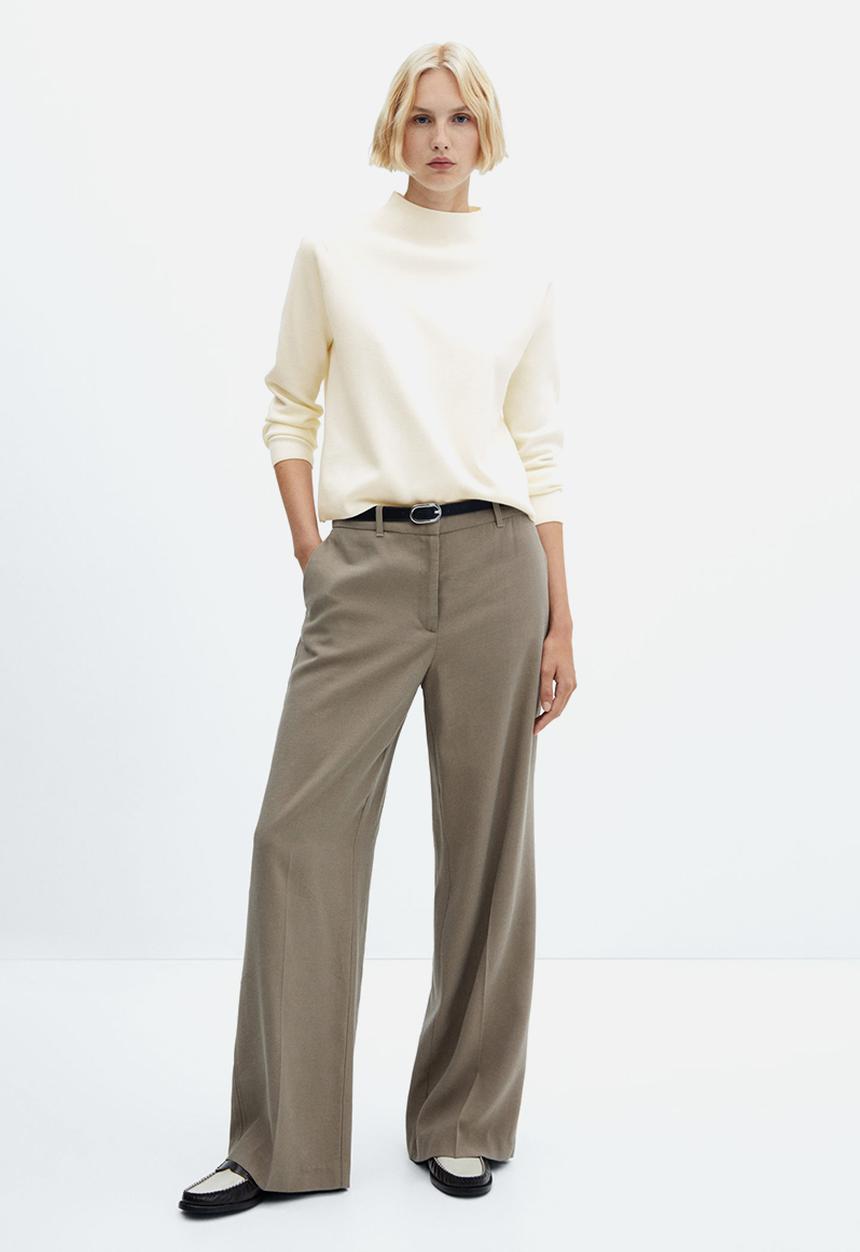 MANGO - Sweater chimney - light beige