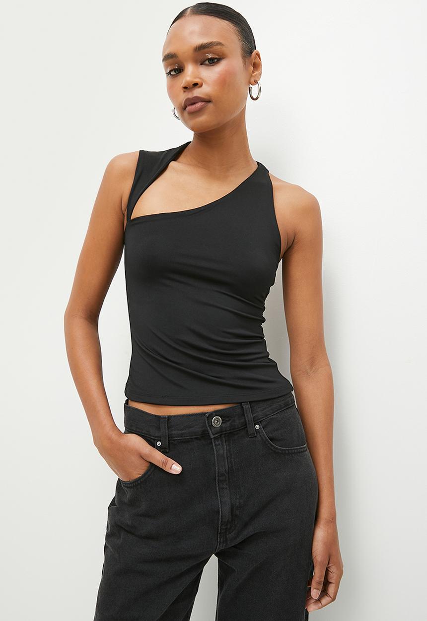 Superbalist - Asymmetrical neckline top - black