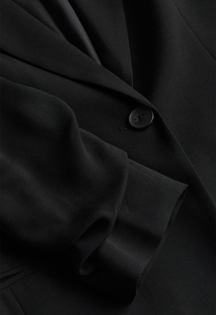 H&M - Gathered-sleeve jacket - black