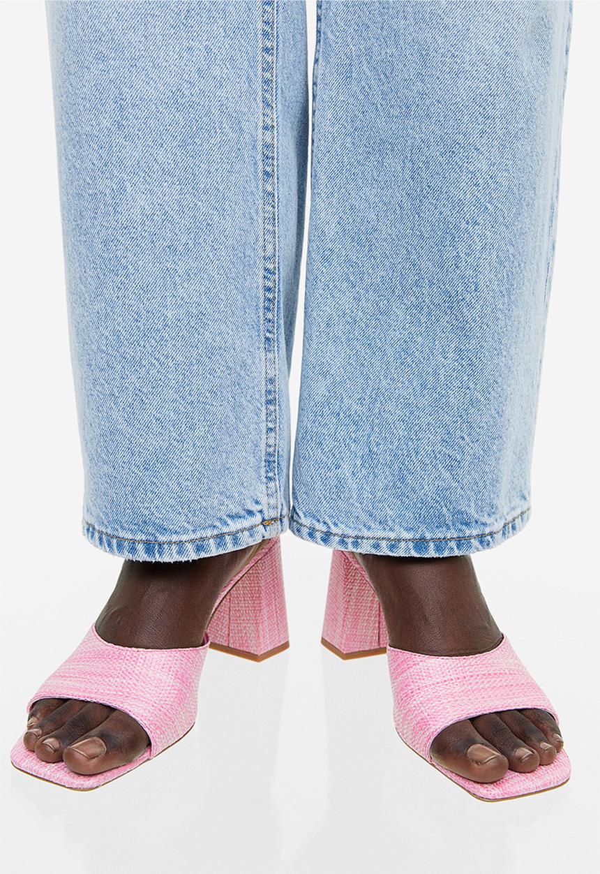 H&M - Straw-look mules - pink