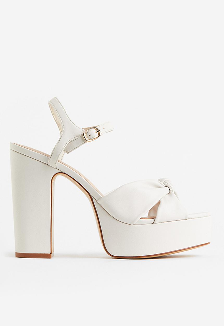 H&M - Knot-detail platform sandals - natural white