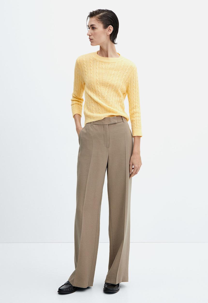 MANGO - Sweater aga - light pastel yellow