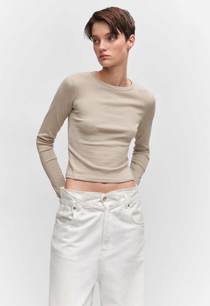 MANGO - T-Shirt Austin - Light/Pastel Gray