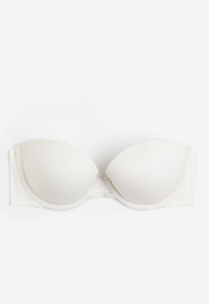 H&M - Microfibre push-up balconette bra - white