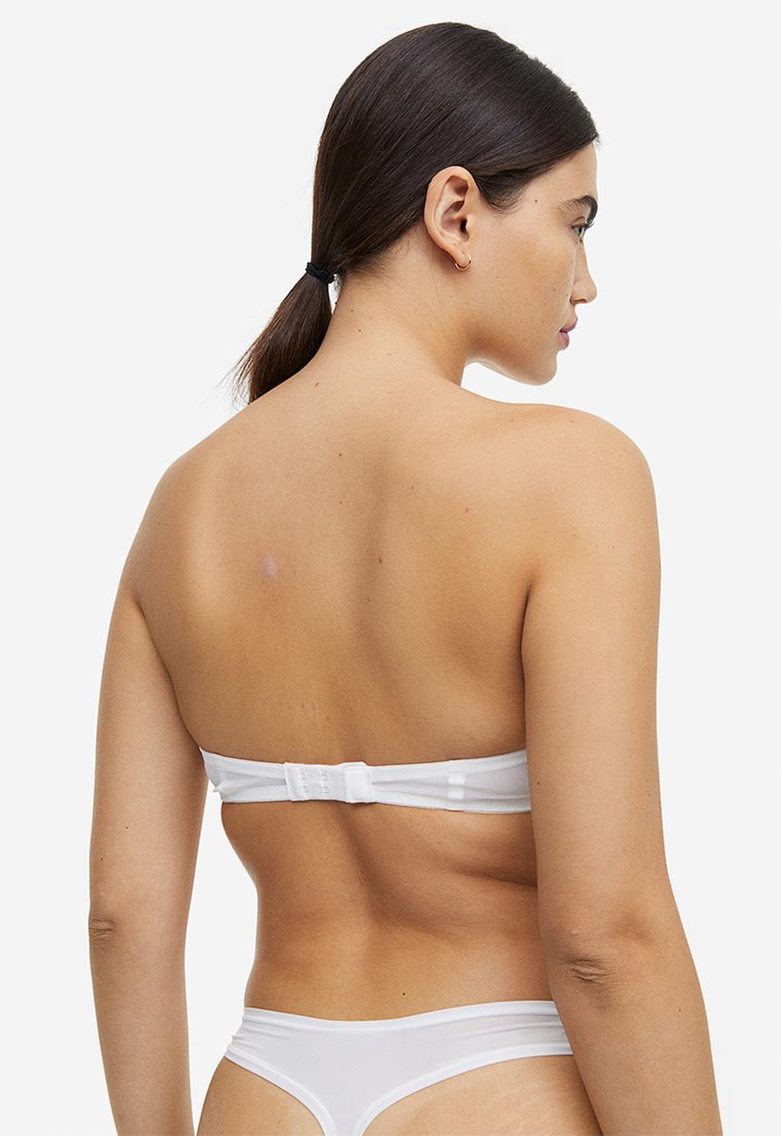 H&M - Microfibre push-up balconette bra - white