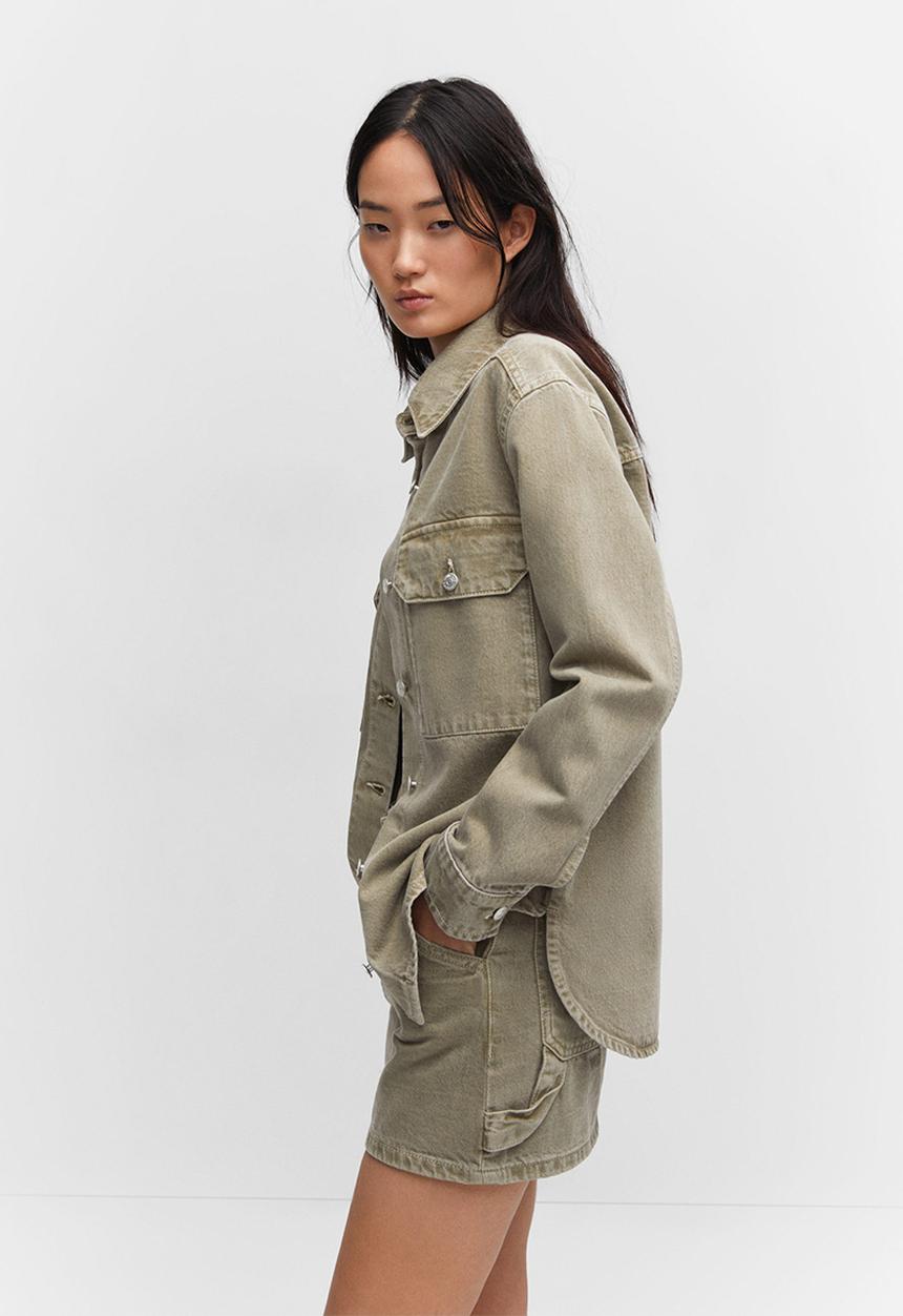 MANGO - Overshirt Chino2 - Beige/Khaki