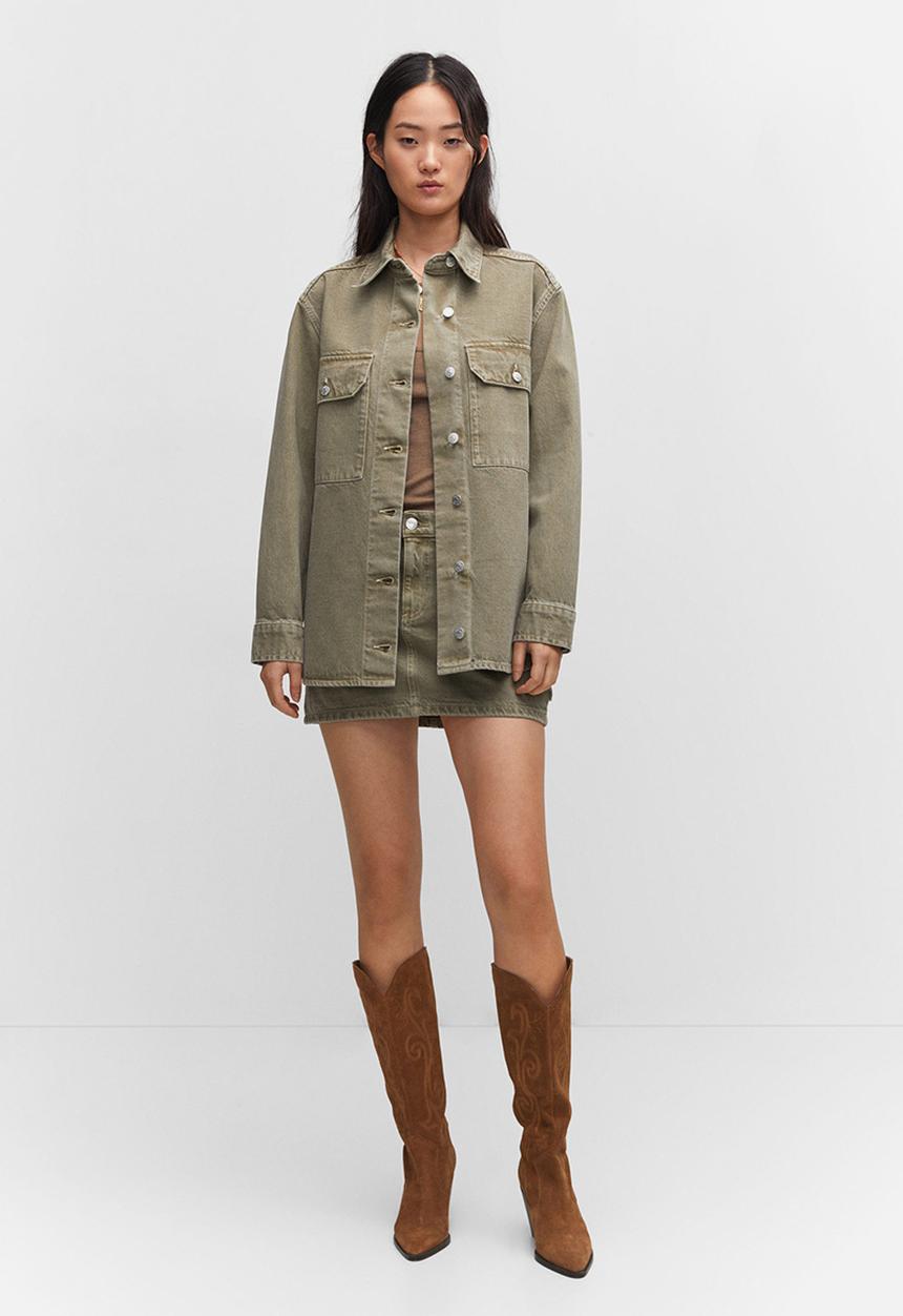 MANGO - Overshirt Chino2 - Beige/Khaki