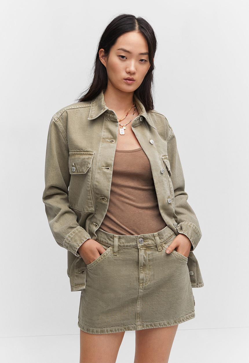 MANGO - Overshirt Chino2 - Beige/Khaki