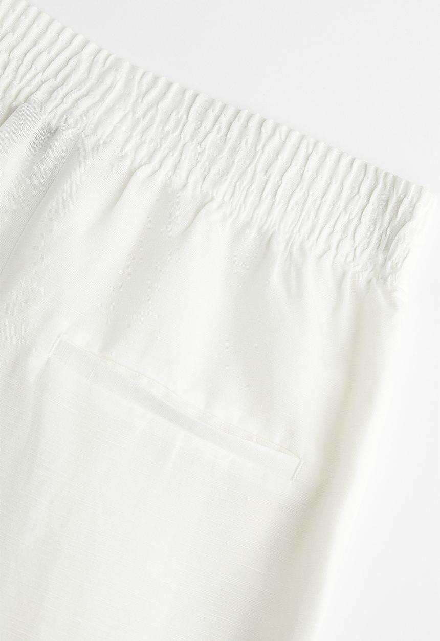 H&M - Wide linen-blend trousers - white