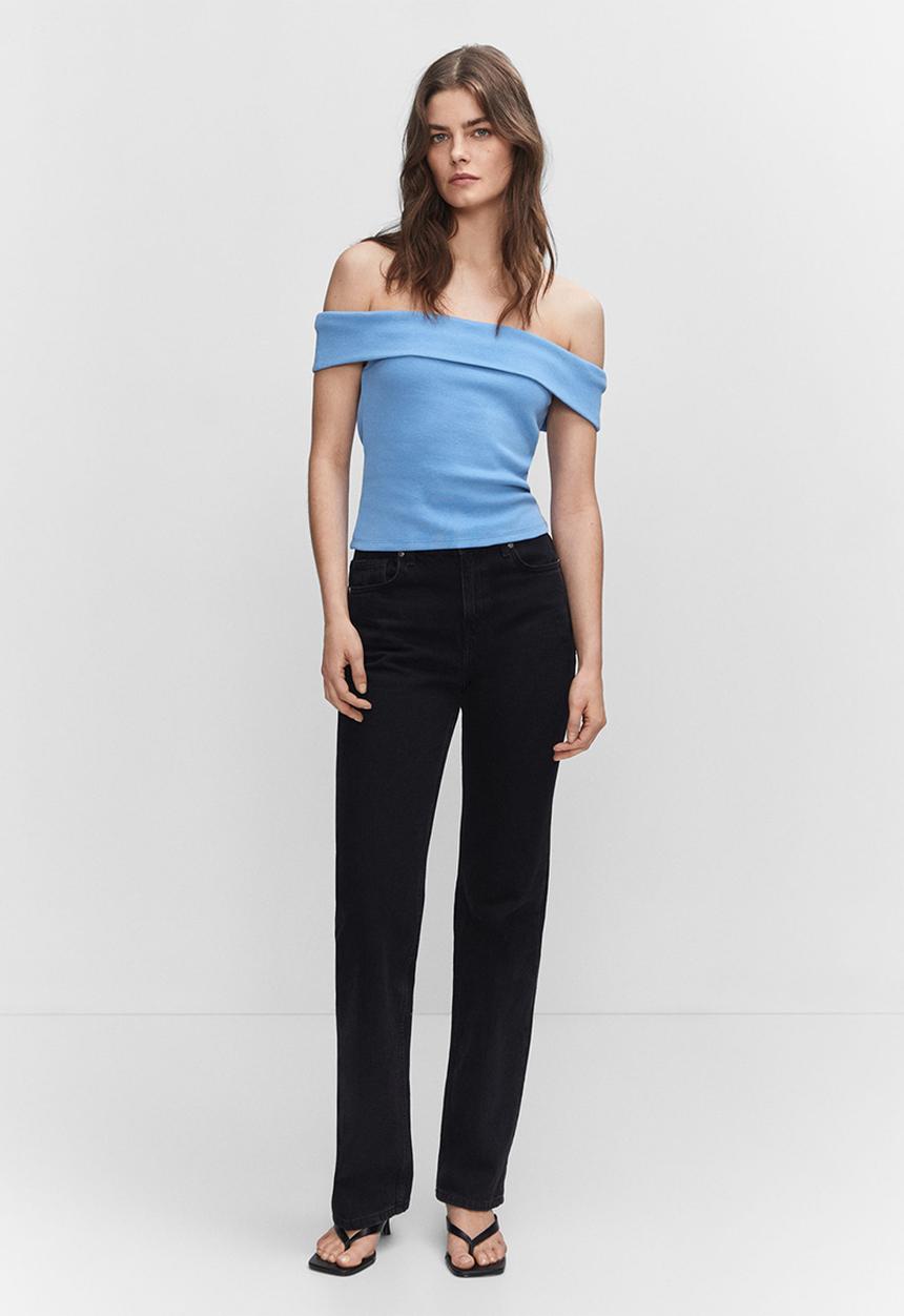 MANGO - T-Shirt Berta-H - Light/ Pastel Blue
