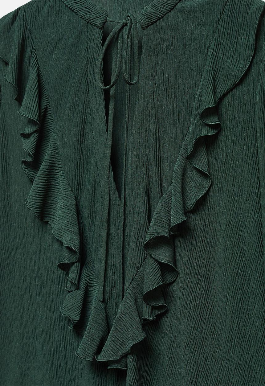MANGO - Blouse linus - green
