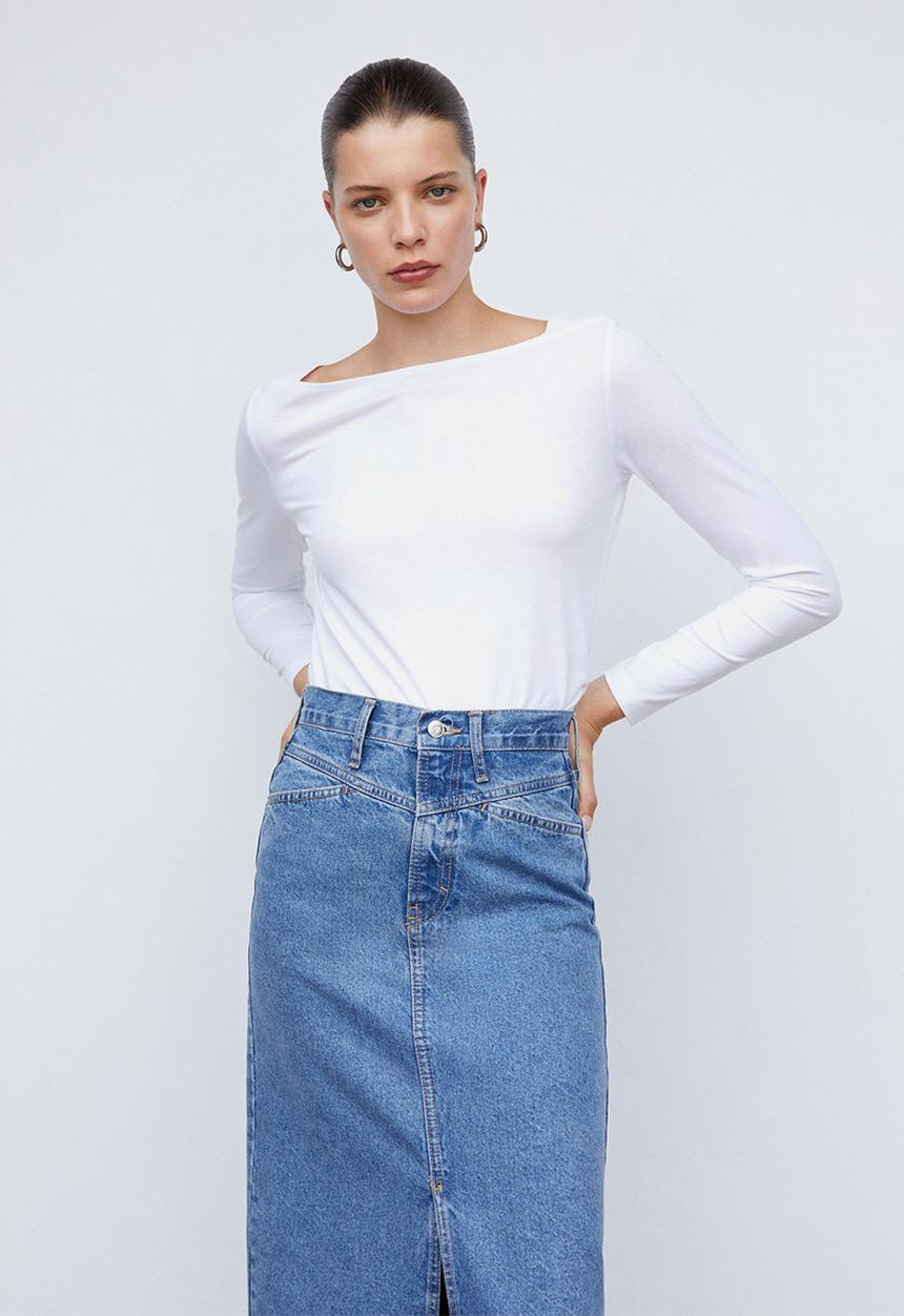 MANGO - T-Shirt Saco - White