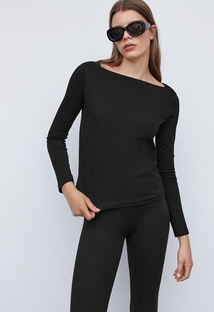 MANGO - T-Shirt Saco - Black