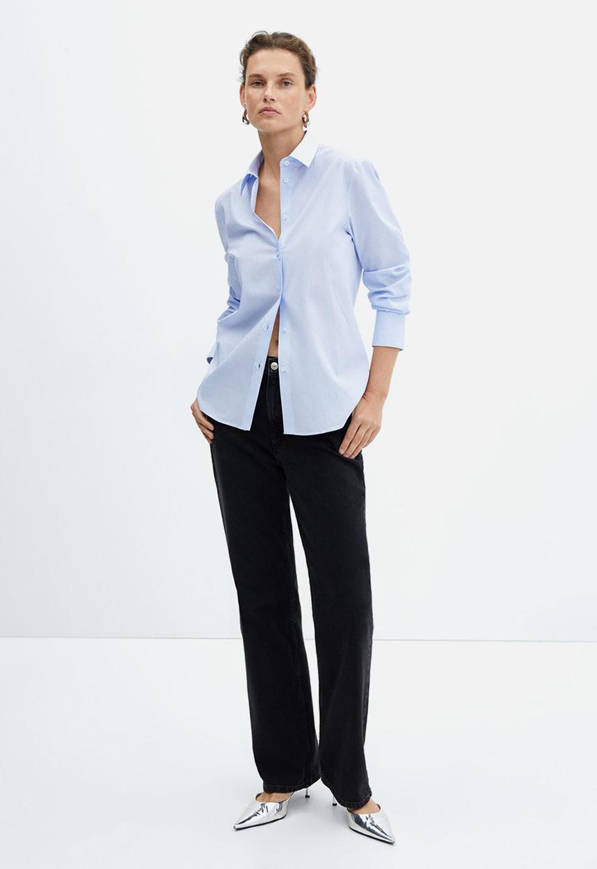 MANGO - Shirt Regu - Light/Pastel Blue