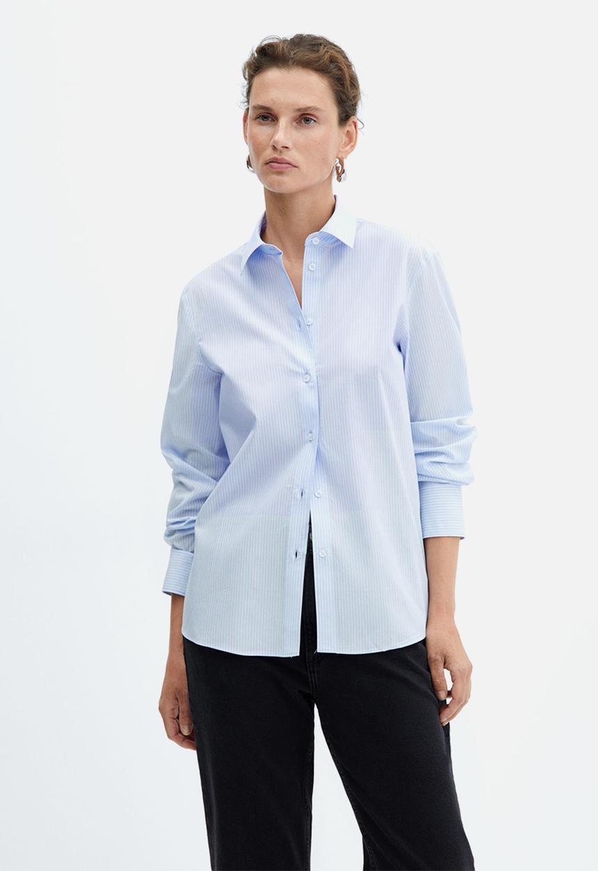 MANGO - Shirt Regu - Light/Pastel Blue