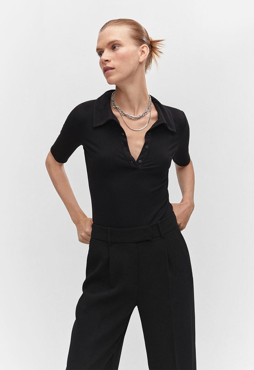 MANGO - Polo Shirt Grena - Black