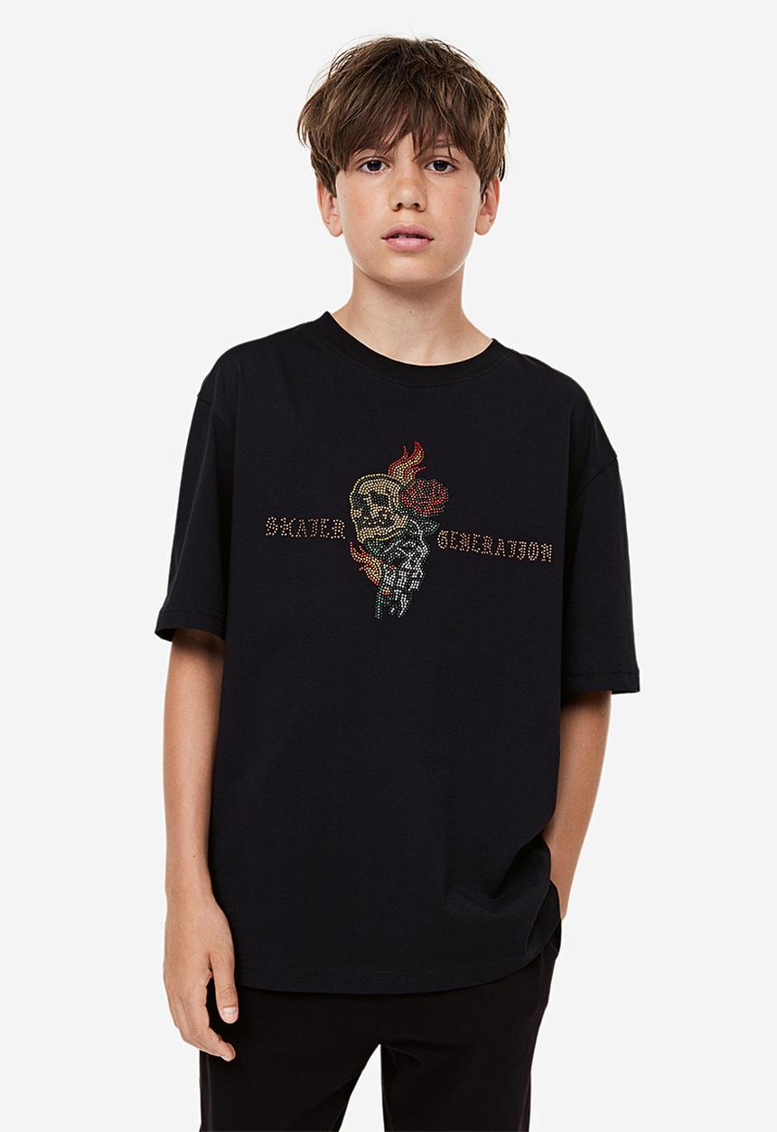 H&M - Printed jersey t-shirt - black