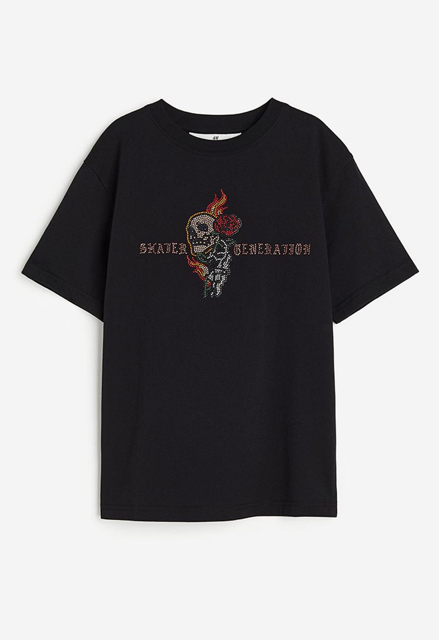H&M - Printed jersey t-shirt - black