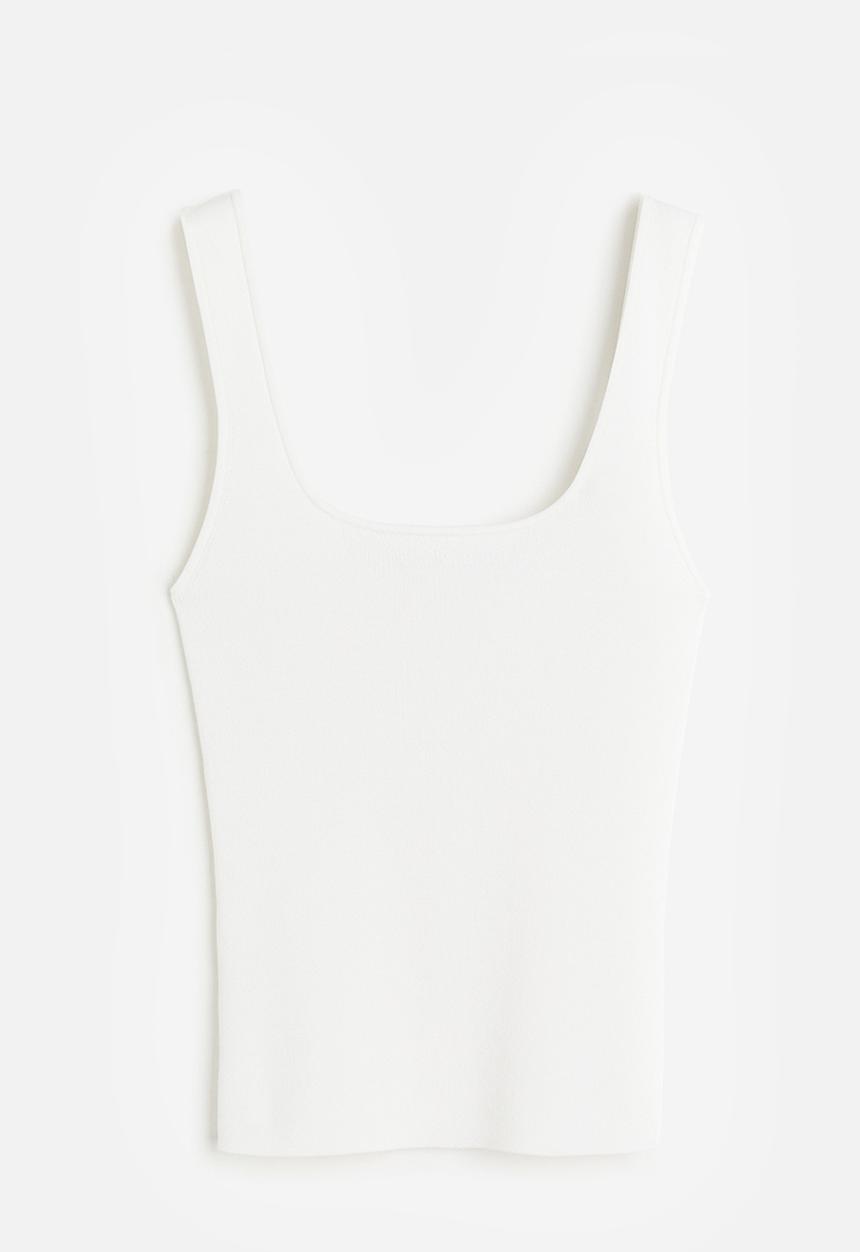 H&M - Ribbed vest top - white