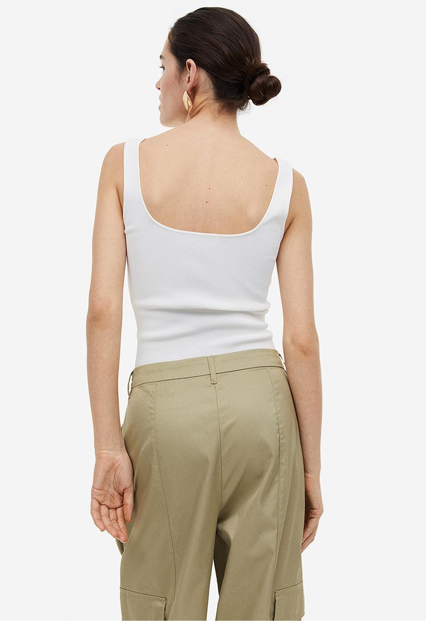 H&M - Ribbed vest top - white