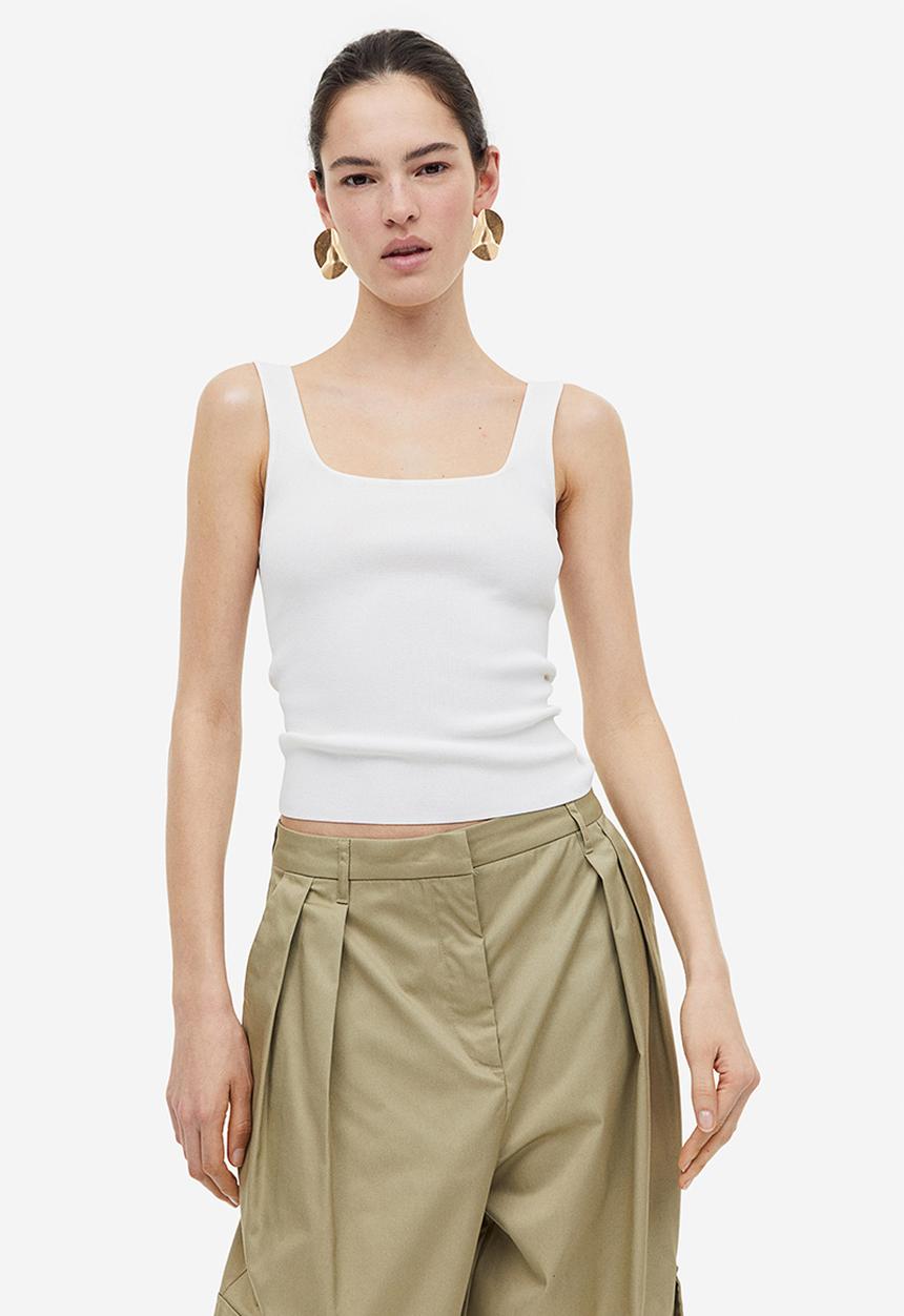H&M - Ribbed vest top - white