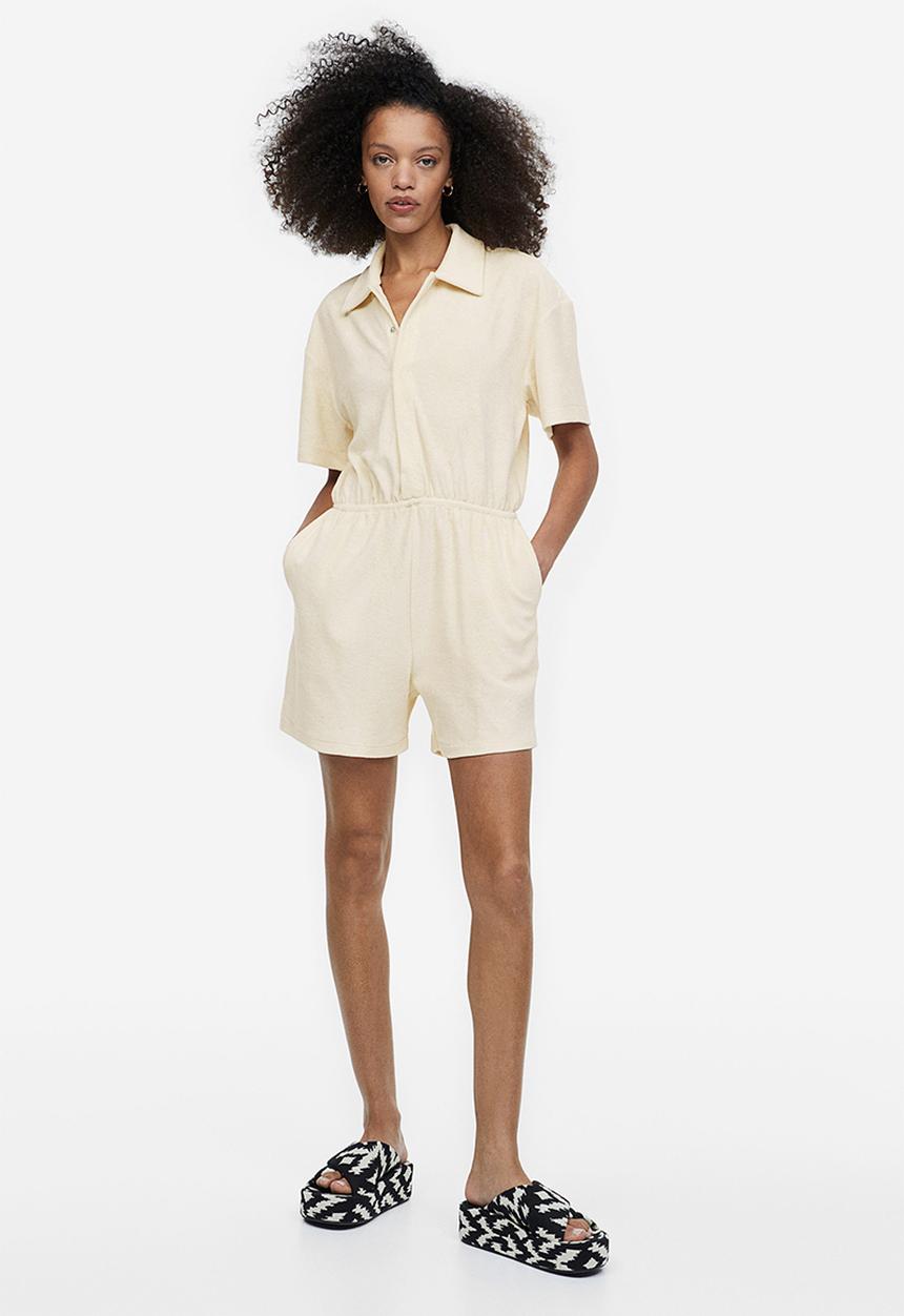 H&M - Terry playsuit - cream