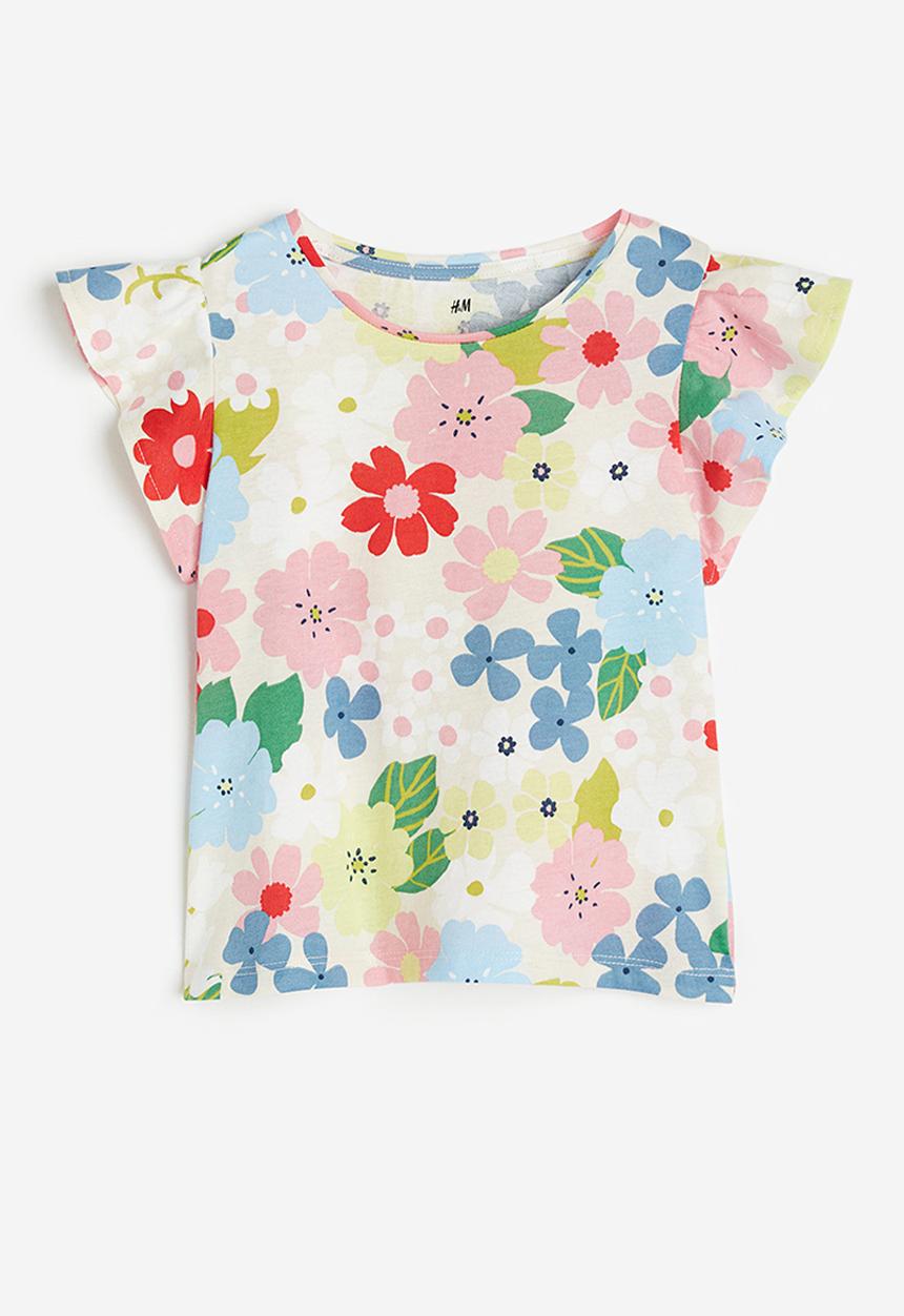 H&M - Flutter-sleeved jersey top - multi