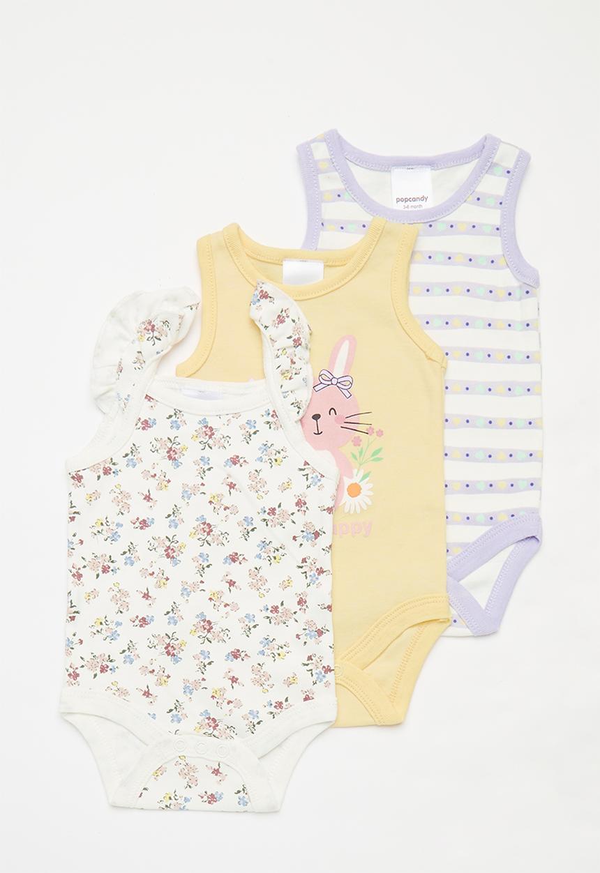 Pop Candy - 3 Pack sleeveless bodyvestst - multi