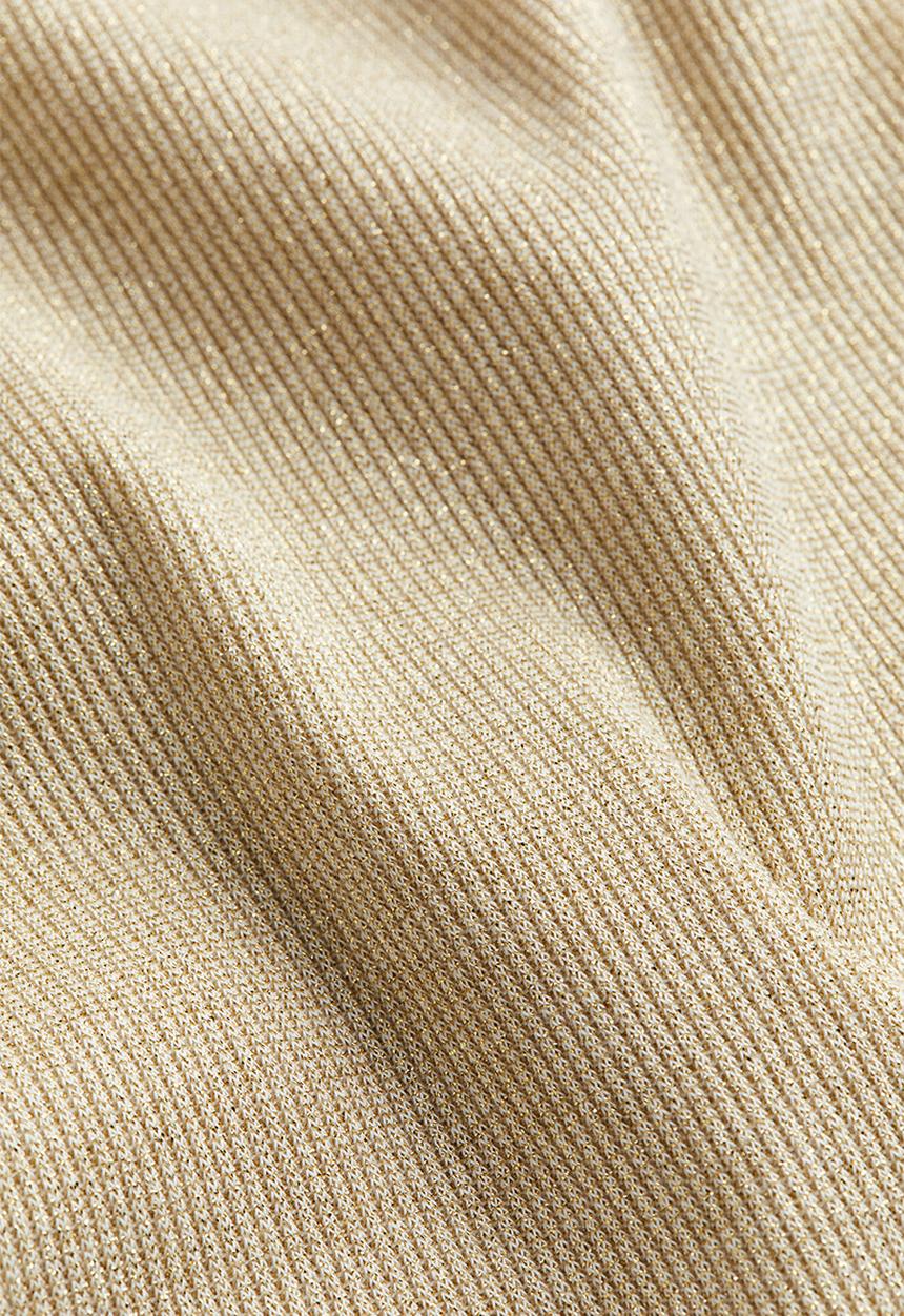 H&M - Frill-trimmed ribbed top - beige