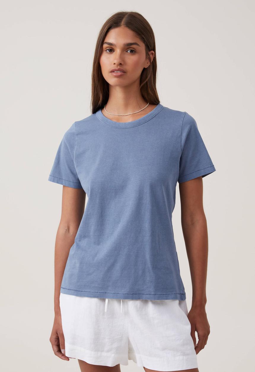 Cotton On - The 91 Classic Organic Tee-Washed Elemental Blue