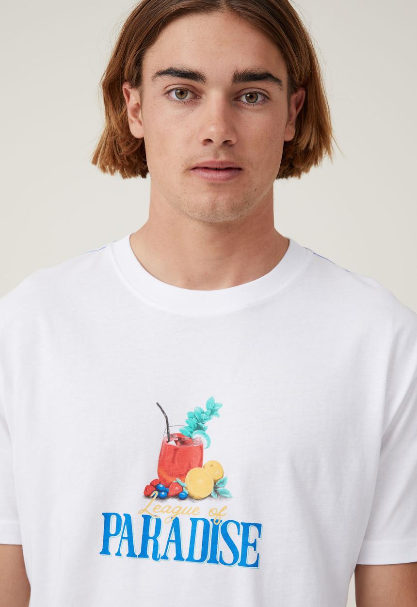 Cotton On - Premium loose fit art T-shirt - white/european tour 