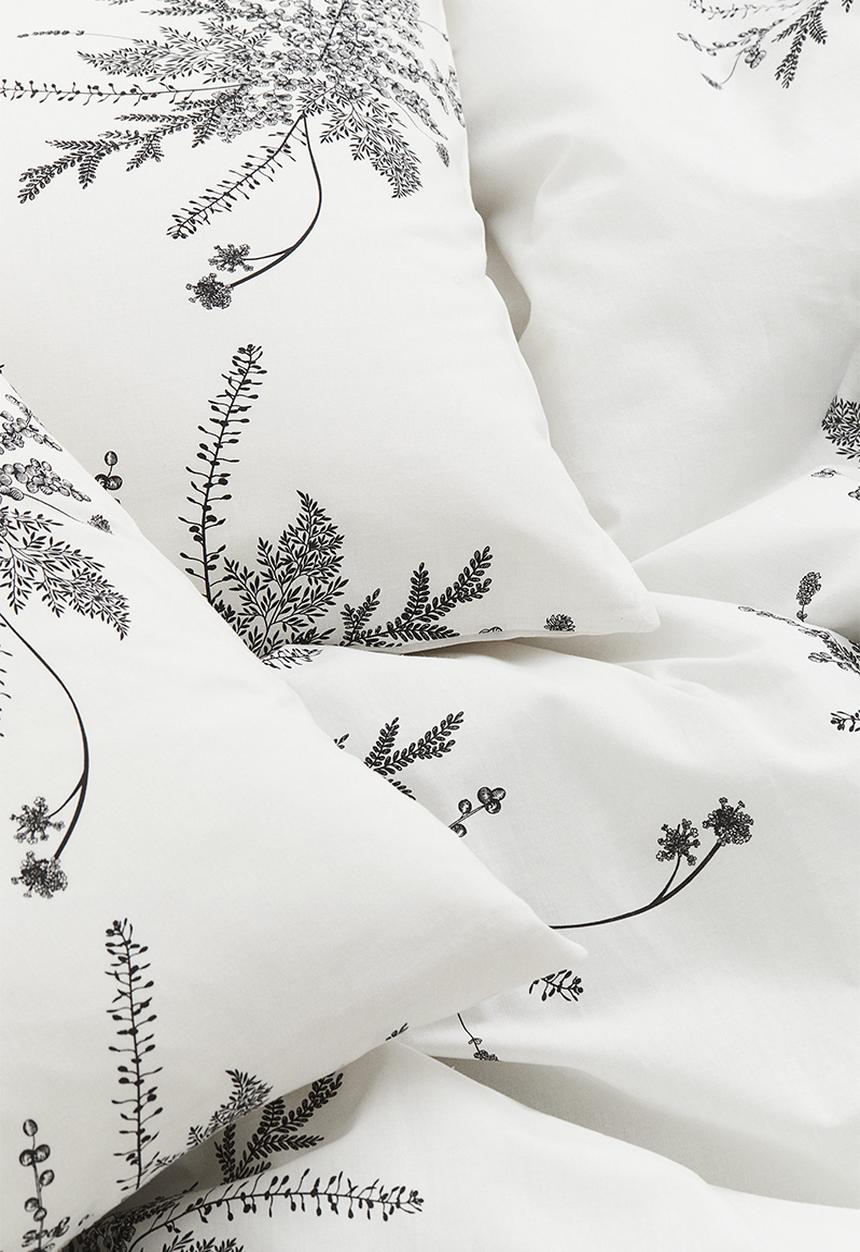 H&M - Patterned double/king size duvet cover set - white