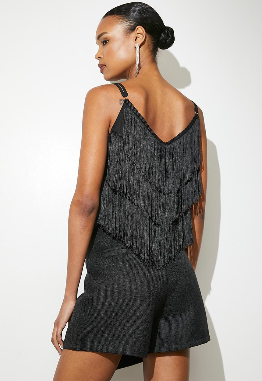 VELVET - Wrap skort - black