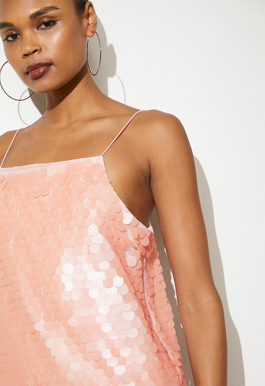 VELVET - sequins shift dress - pink