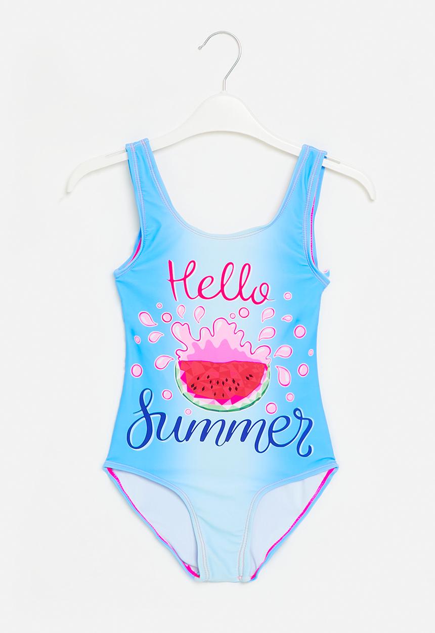 Pop Candy - One piece printed swimmsuit - blue